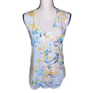 Anthropologie Sleeveless Patterned V-Neck Pullover Top Size X Small